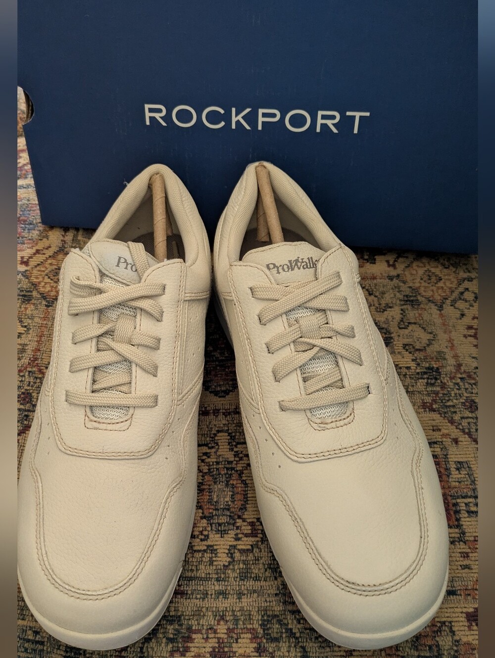 Rockport ProWalker Men’s Lace-Up Sneakers in Off-White